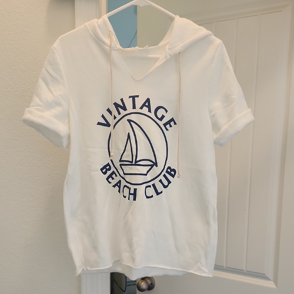 Vintage Havana White Nautical Hoodie Sweatshirt